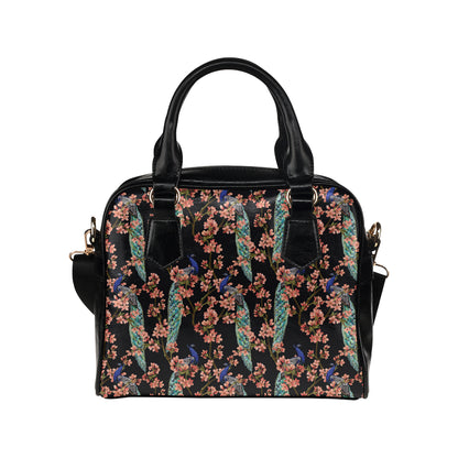 Peacock Pattern Print Design A01 Shoulder Handbag