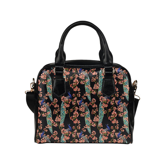 Peacock Pattern Print Design A01 Shoulder Handbag