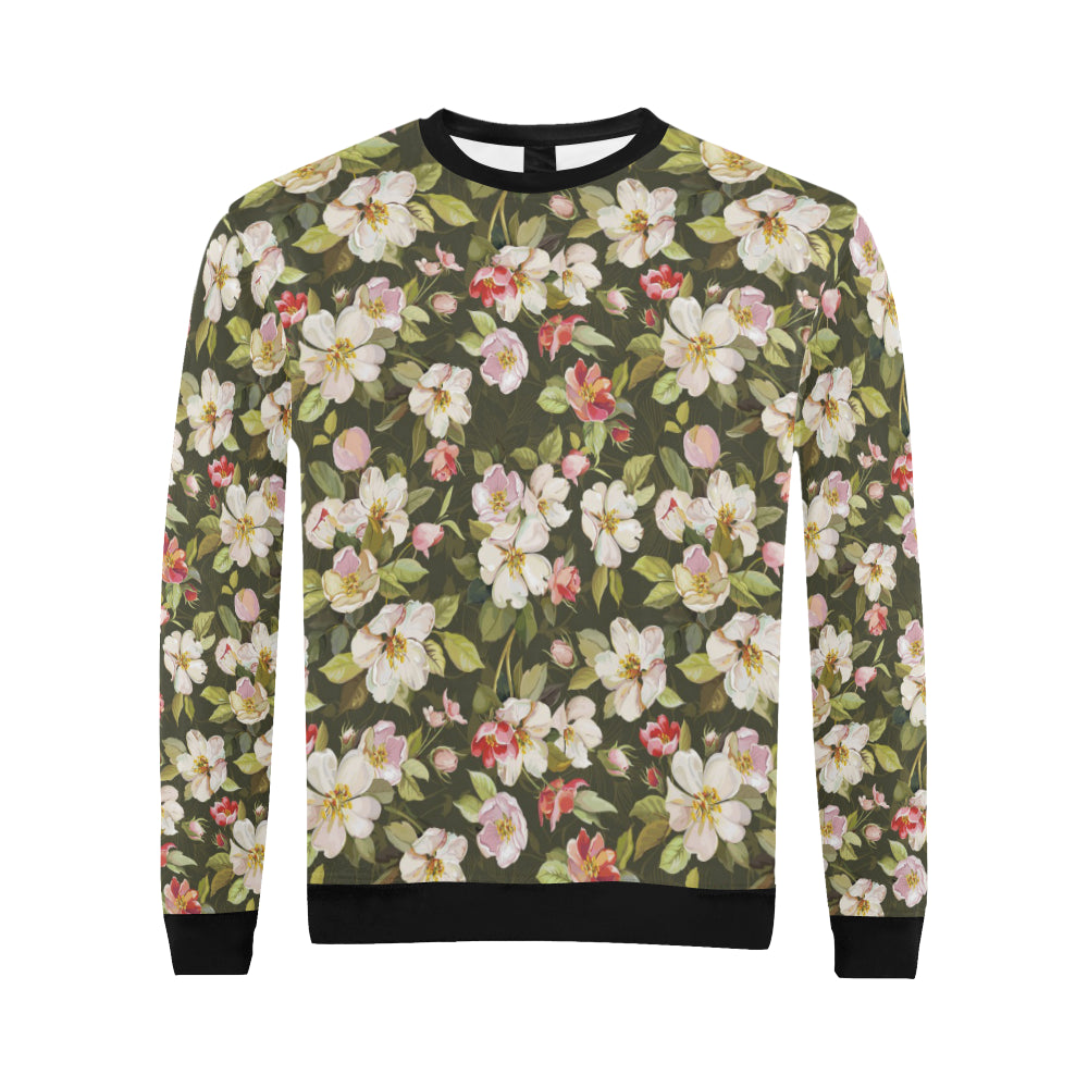 Apple blossom Pattern Print Design AB01 Men Long Sleeve Sweatshirt