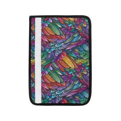 Feather Multicolor Design Print Car Seat Belt Cover