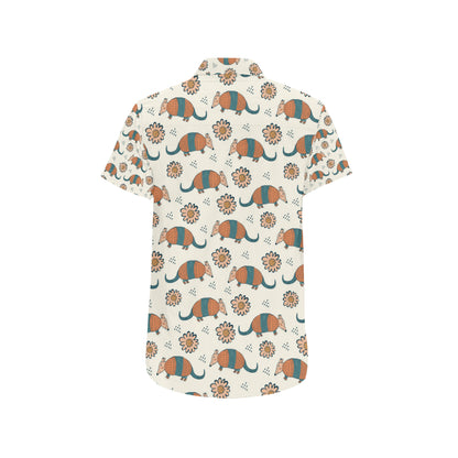 Armadillo Pattern Print Design 02 Men's Short Sleeve Button Up Shirt