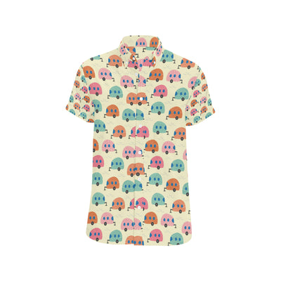 Camper Pattern Print Design 06 Men's Short Sleeve Button Up Shirt