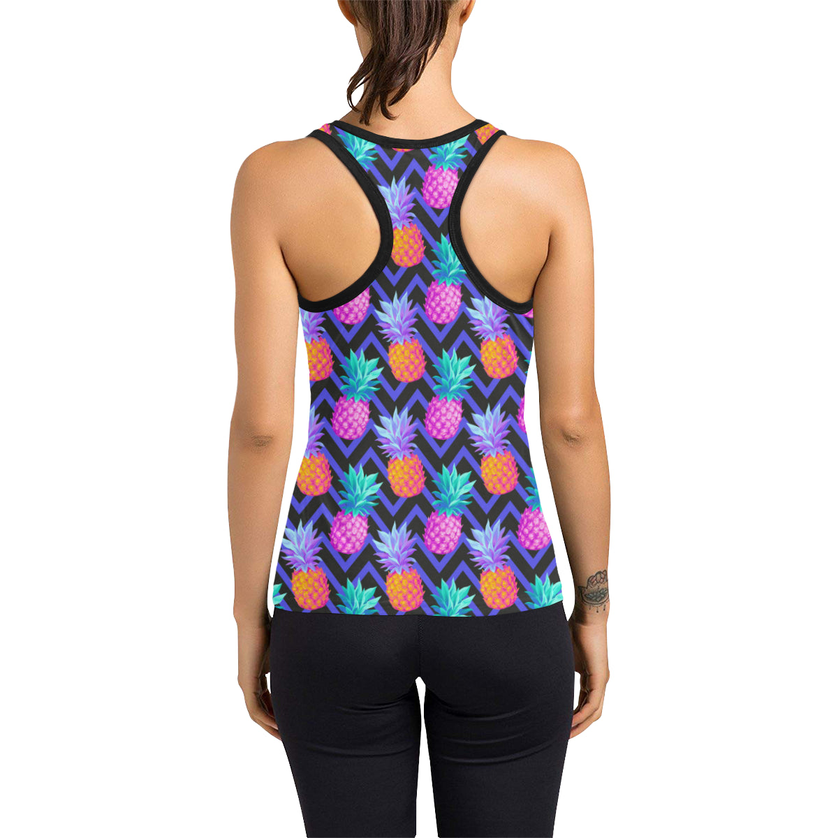 Pineapple Color Art Pattern Women's Racerback Tank Top