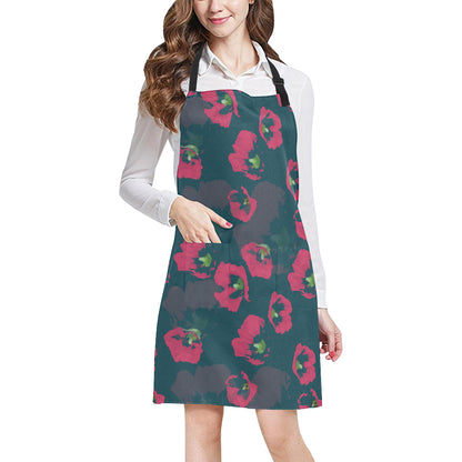 Morning Glory Pattern Print Design 01 Apron with Pocket
