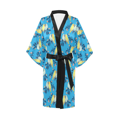 Lovebird Pattern Print Design 03 Women's Short Kimono