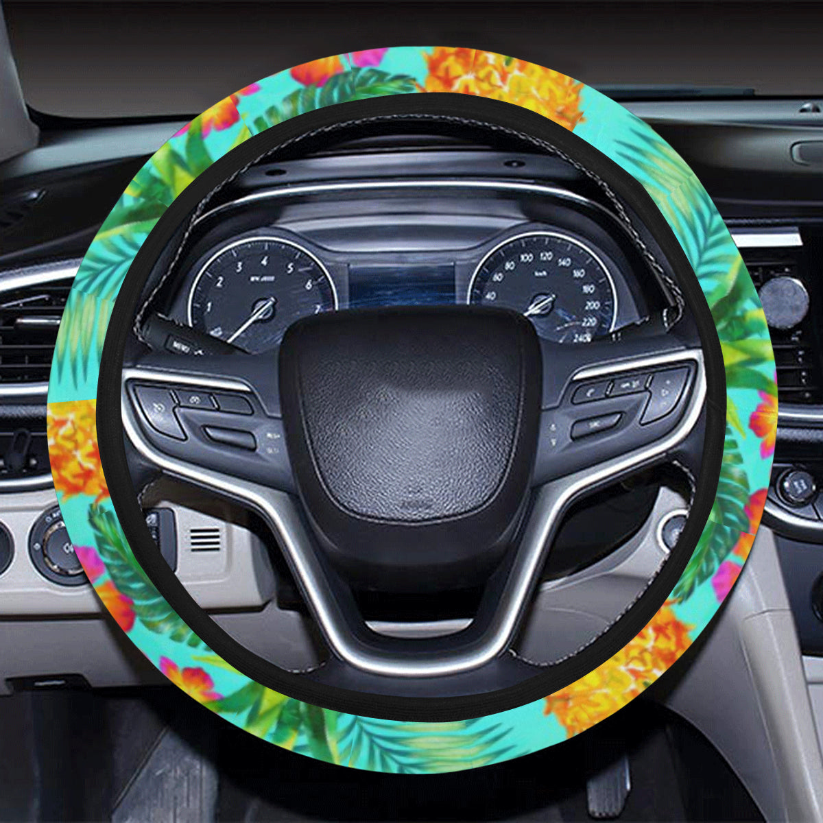 Pineapple Pattern Print Design PP010 Steering Wheel Cover with Elastic Edge