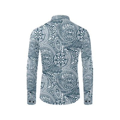 Polynesian Pattern Print Design A03 Men's Long Sleeve Shirt