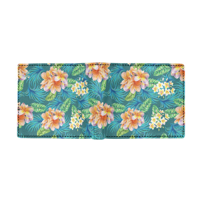 Plumeria Tropical Flower Design Print Men's ID Card Wallet