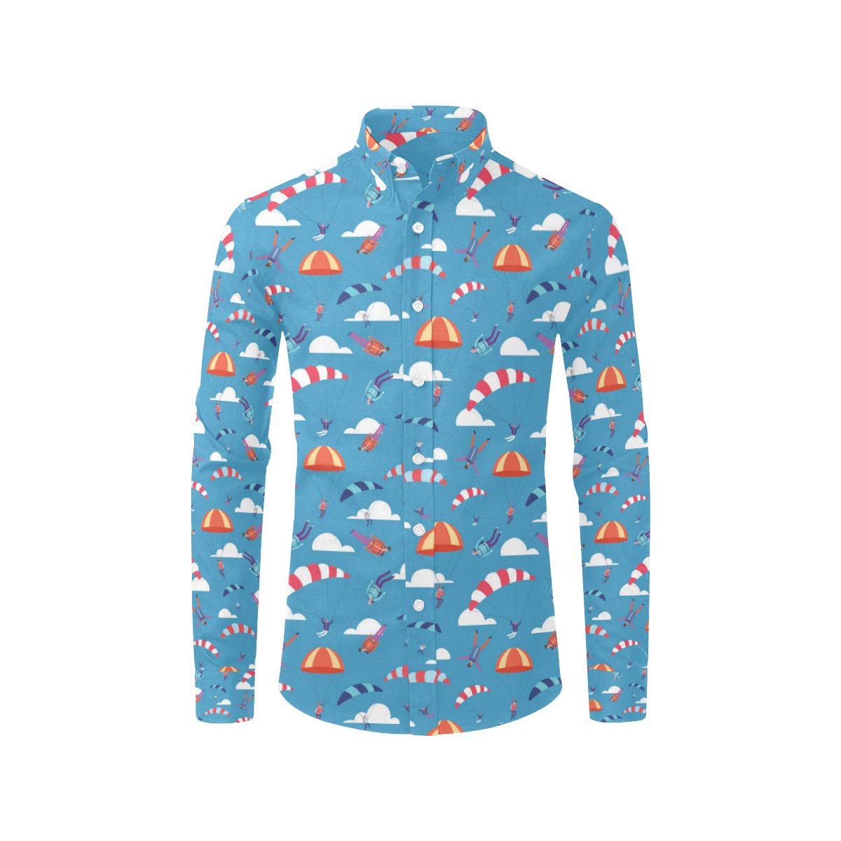 Skydiving Pattern Print Design 03 Men's Long Sleeve Shirt