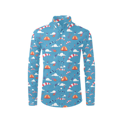 Skydiving Pattern Print Design 03 Men's Long Sleeve Shirt