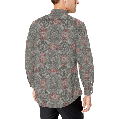 Calendar Aztec Pattern Print Design 04 Men's Long Sleeve Shirt