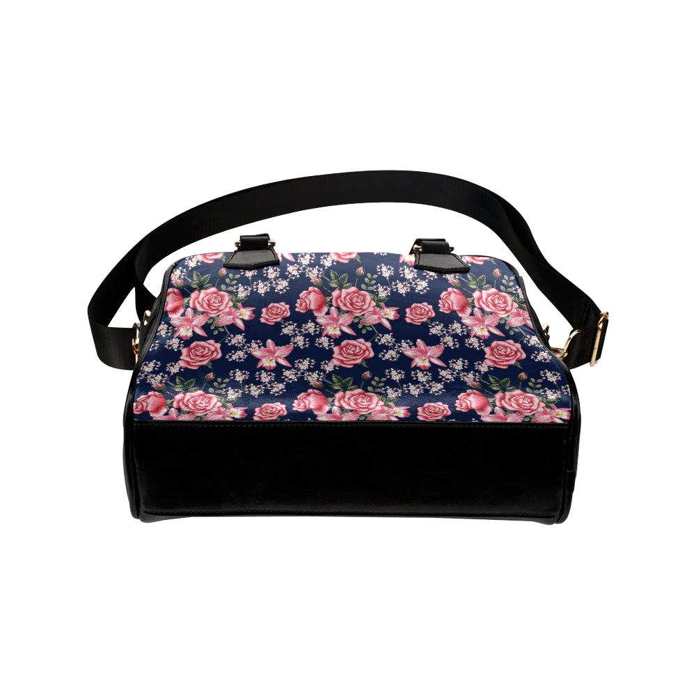 Rose Pattern Print Design A05 Shoulder Handbag