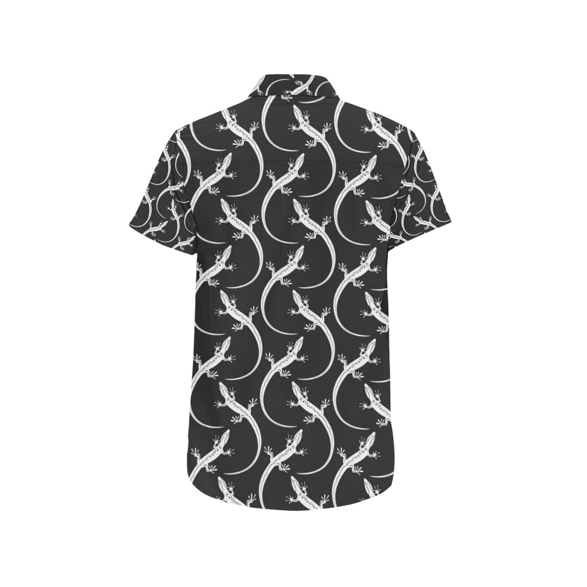 lizard Pattern Print Design 01 Men's Short Sleeve Button Up Shirt