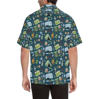 Camping Pattern Print Design 02 Men's Hawaiian Shirt