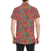 Boho Pattern Print Design 01 Men's Short Sleeve Button Up Shirt