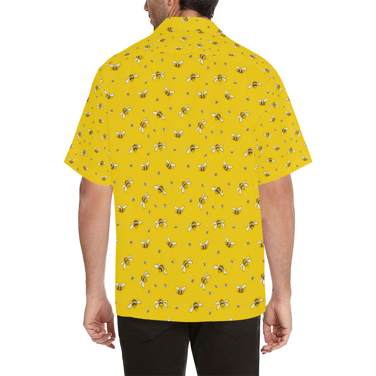 Bee Pattern Print Design 05 Men's Hawaiian Shirt
