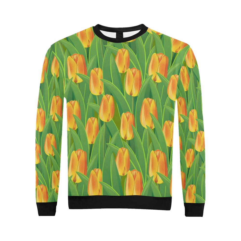 Tulip Orange Pattern Print Design TP07 Men Long Sleeve Sweatshirt