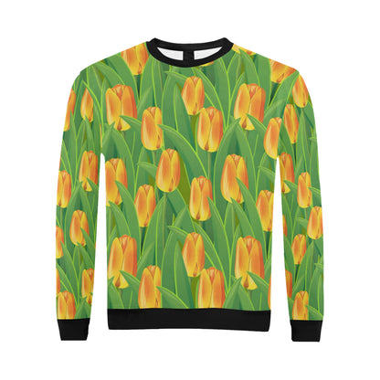Tulip Orange Pattern Print Design TP07 Men Long Sleeve Sweatshirt