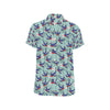 Swallow Bird Pattern Print Design 02 Men's Short Sleeve Button Up Shirt