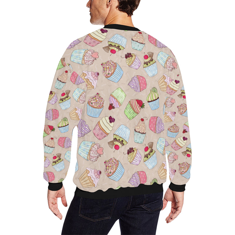 Cupcake Pattern Print Design CP06 Men Long Sleeve Sweatshirt