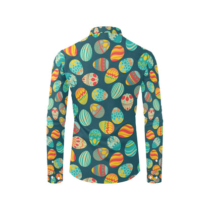 Easter Eggs Pattern Print Design RB09 Men's Long Sleeve Shirt