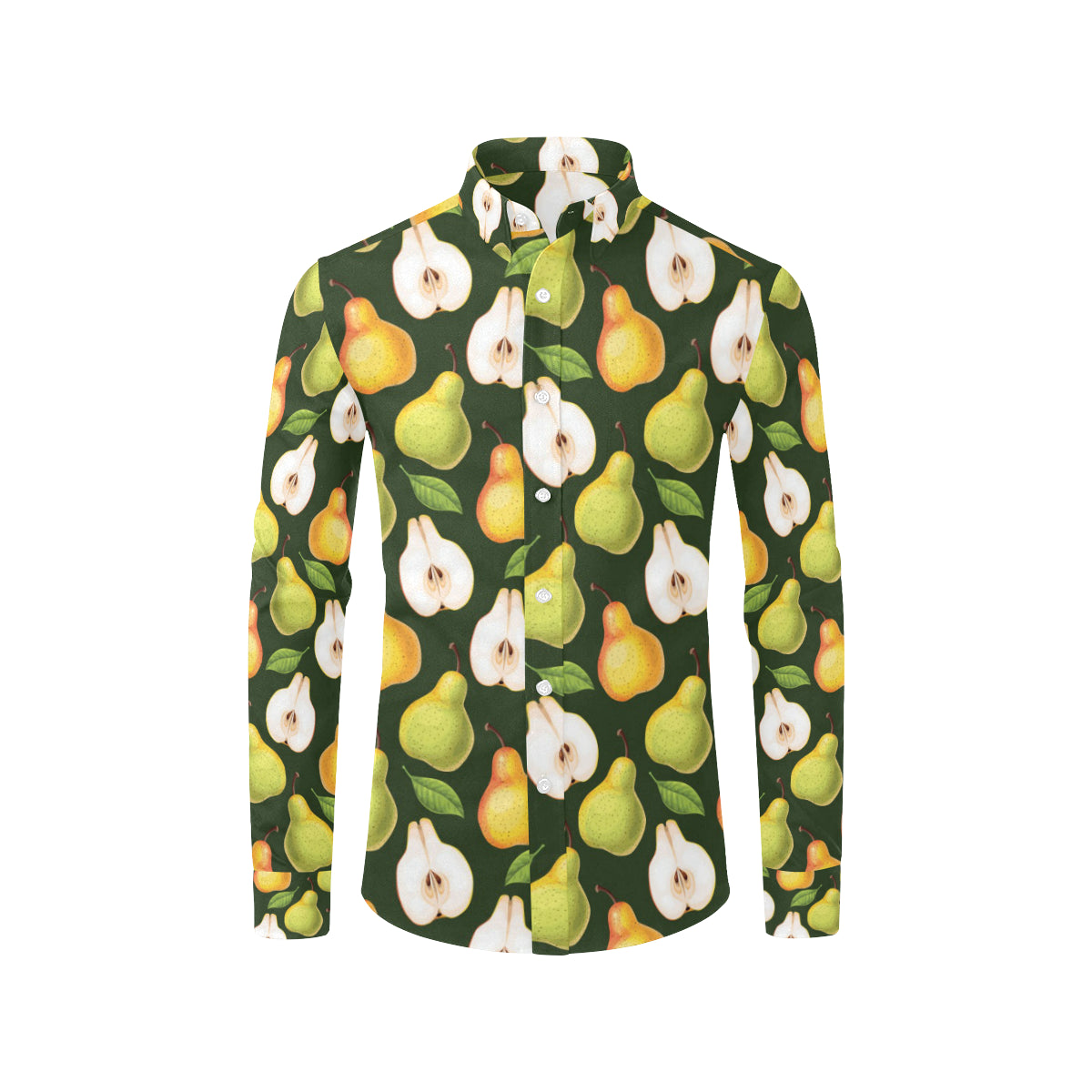 Pear Pattern Print Design PE06 Men's Long Sleeve Shirt