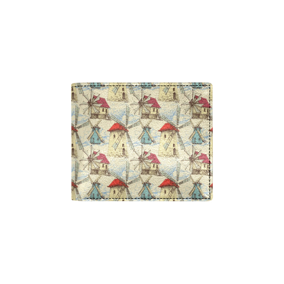 Windmill Pattern Print Design 01 Men's ID Card Wallet