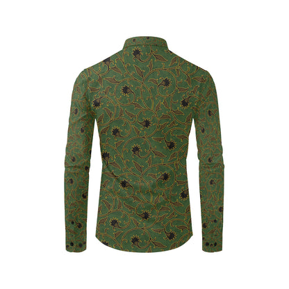 Brocade Pattern Print Design 02 Men's Long Sleeve Shirt