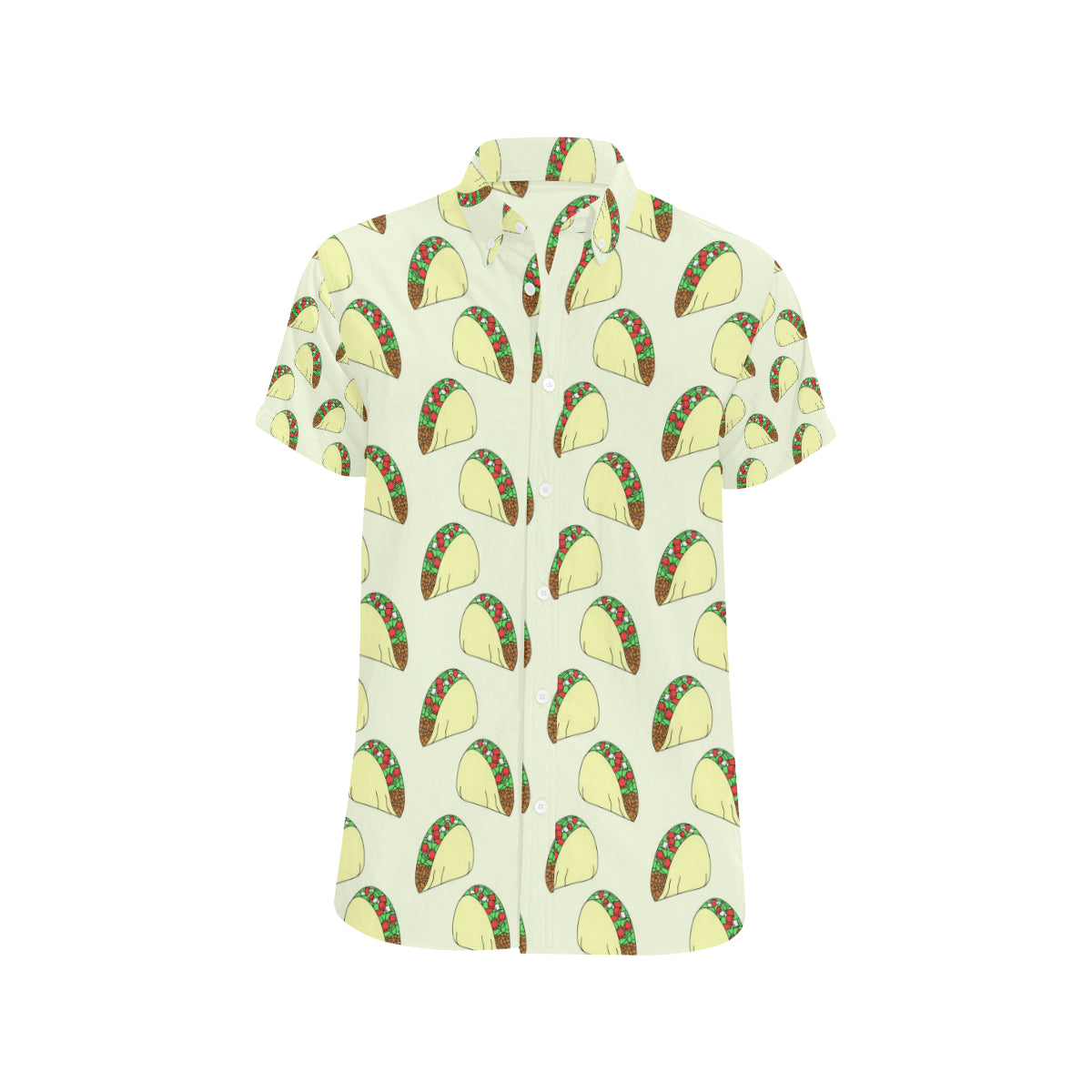 Taco Pattern Print Design TC05 Men's Short Sleeve Button Up Shirt