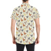 Chicken Pattern Print Design 05 Men's Short Sleeve Button Up Shirt