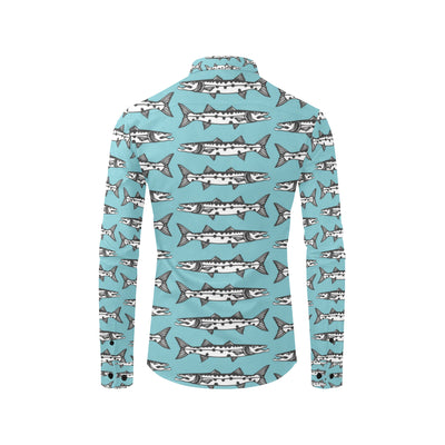 Barracuda Pattern Print Design 03 Men's Long Sleeve Shirt