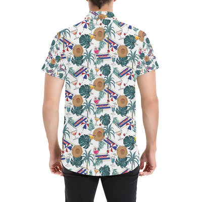 Aloha Hawaii Beach Pattern Print Design 04 Men's Short Sleeve Button Up Shirt