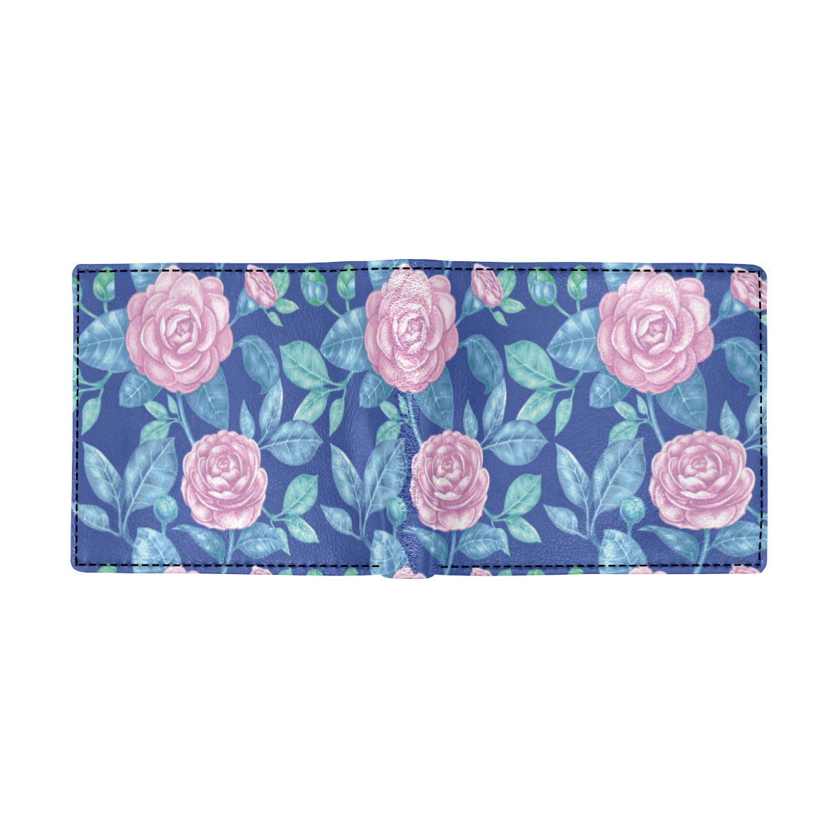 Camellia Pattern Print Design CM05 Men's ID Card Wallet