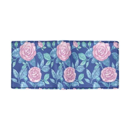 Camellia Pattern Print Design CM05 Men's ID Card Wallet