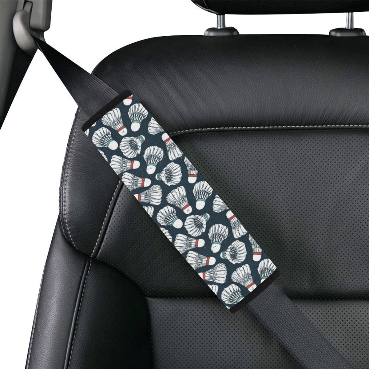 Badminton Ball Pattern Print Design 01 Car Seat Belt Cover