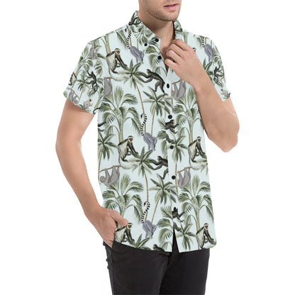 Rainforest Pattern Print Design RF04 Men's Short Sleeve Button Up Shirt
