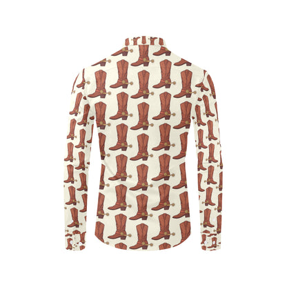 Cowboy Pattern Print Design 06 Men's Long Sleeve Shirt