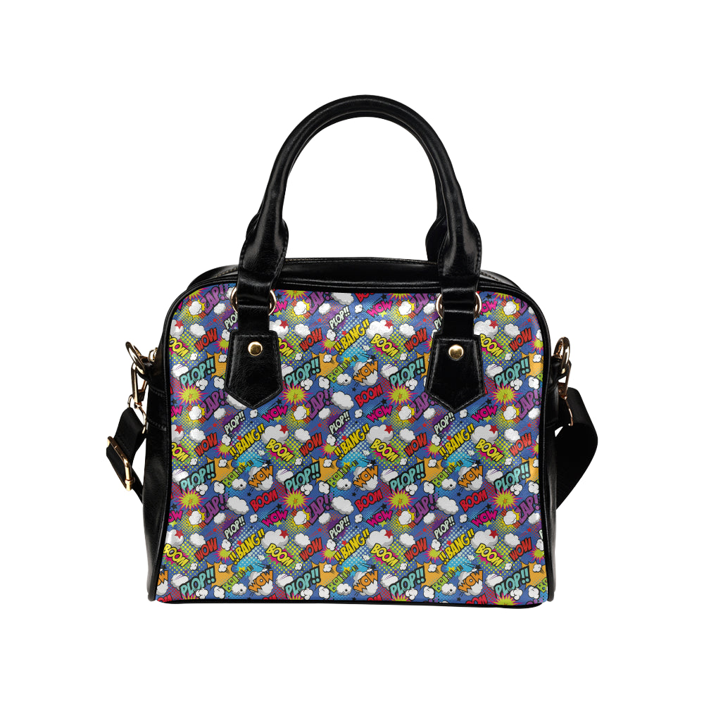 Comic Book Pattern Print Design 02 Shoulder Handbag