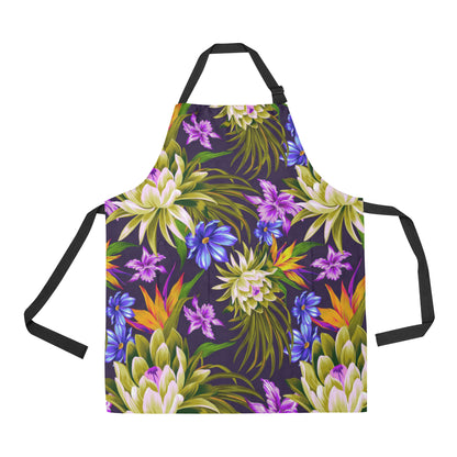Water Lily Pattern Print Design WL08 Apron with Pocket