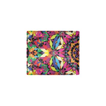 Kaleidoscope Pattern Print Design 02 Men's ID Card Wallet