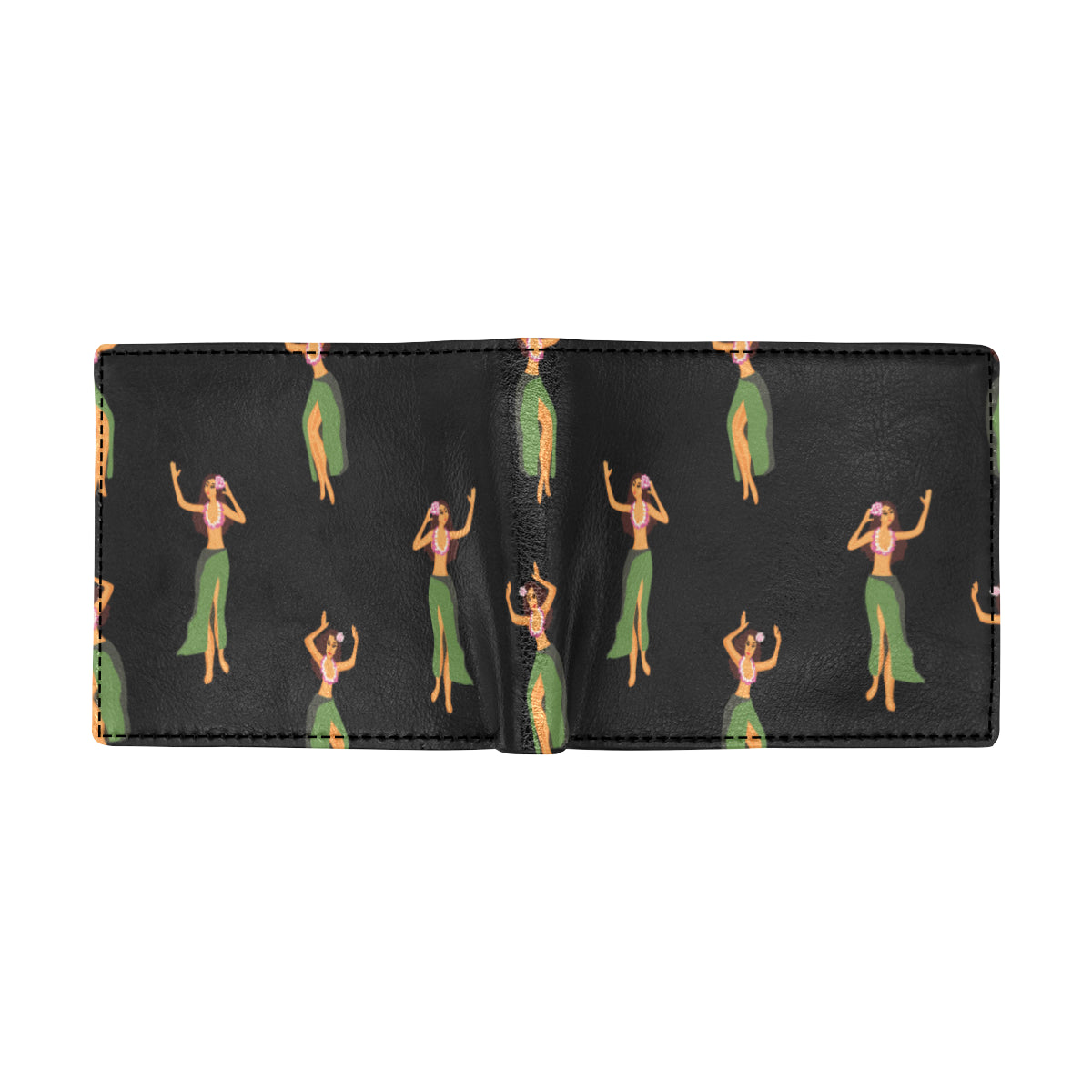 Hula Dancers Girl Pattern Print Design 01 Men's ID Card Wallet