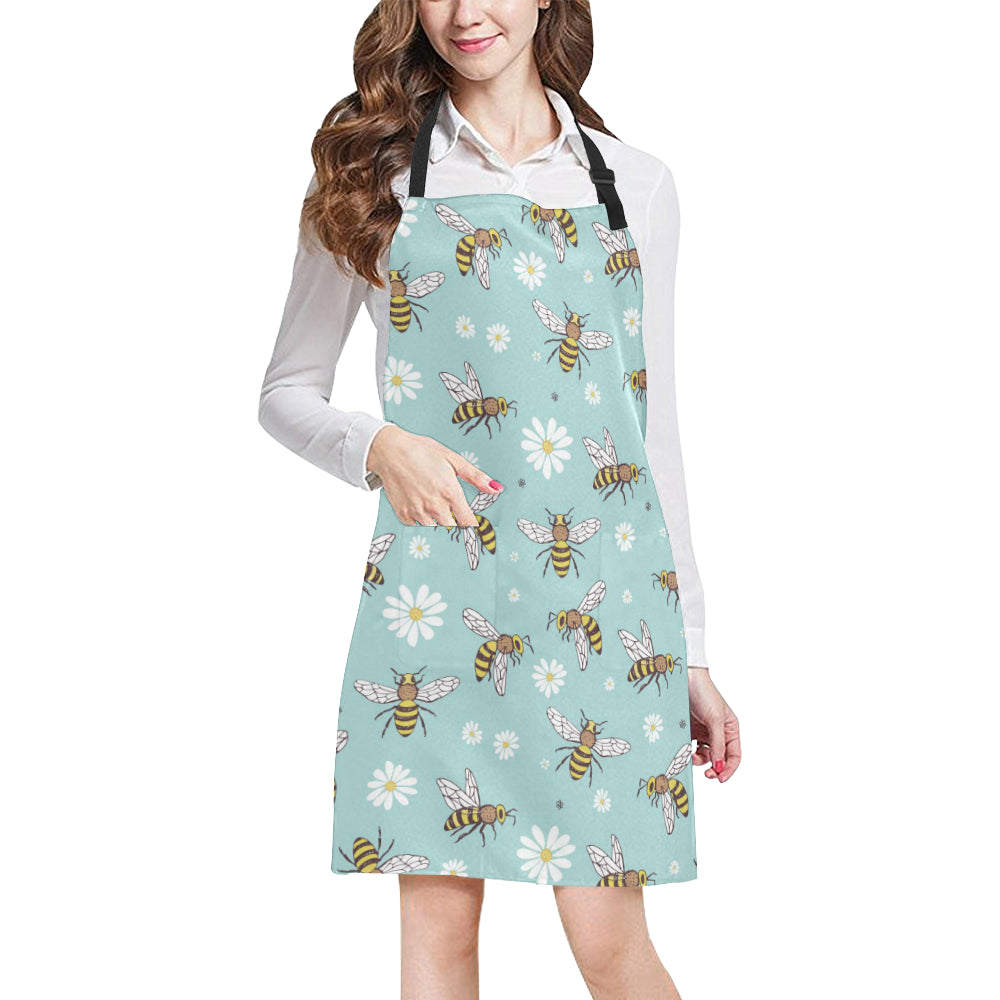 Bee Pattern Print Design BEE010 Apron with Pocket