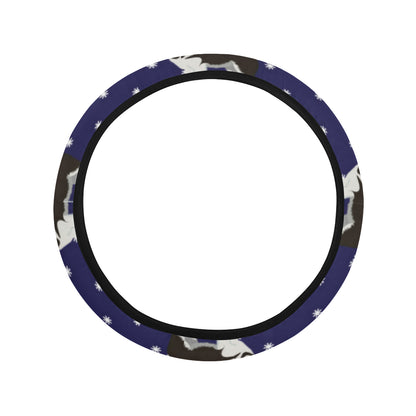Alaskan Malamute Pattern Print Design 04 Steering Wheel Cover with Elastic Edge