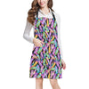 Neon Feather Pattern Print Design A02 Apron with Pocket