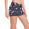 Magnolia Pattern Print Design MAG09 Yoga Shorts