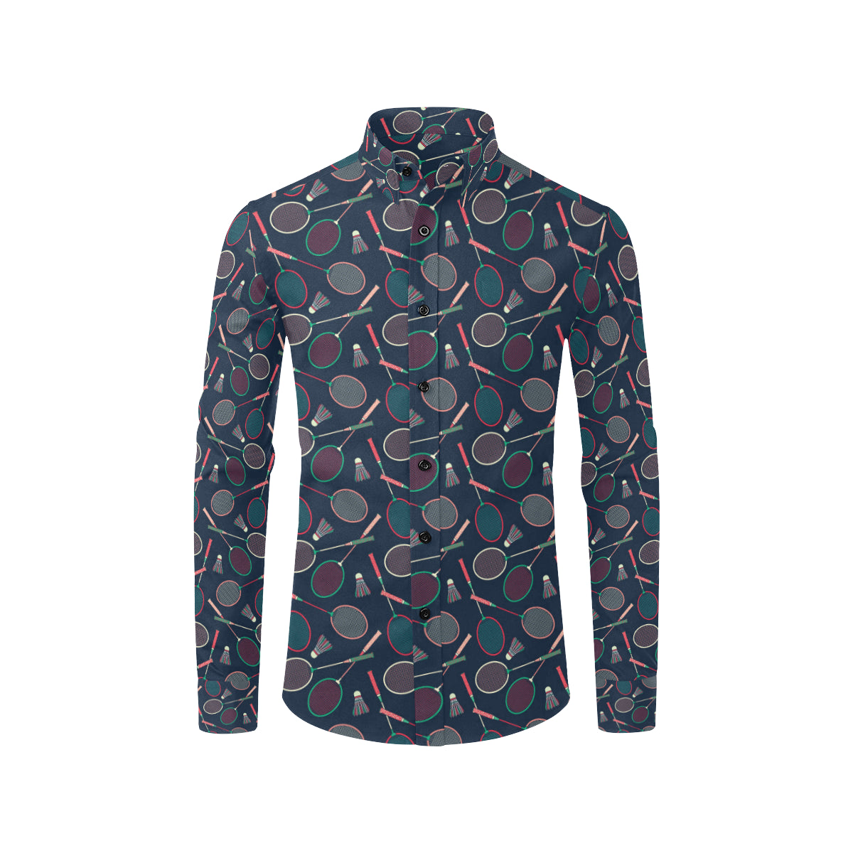 Badminton Pattern Print Design 03 Men's Long Sleeve Shirt