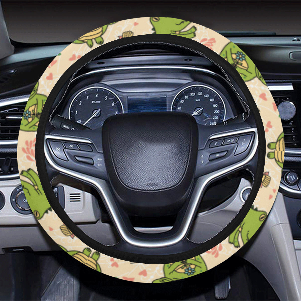 Alligator Pattern Print Design 01 Steering Wheel Cover with Elastic Edge
