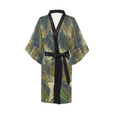 Military Camouflage Pattern Print Design 01 Women's Short Kimono