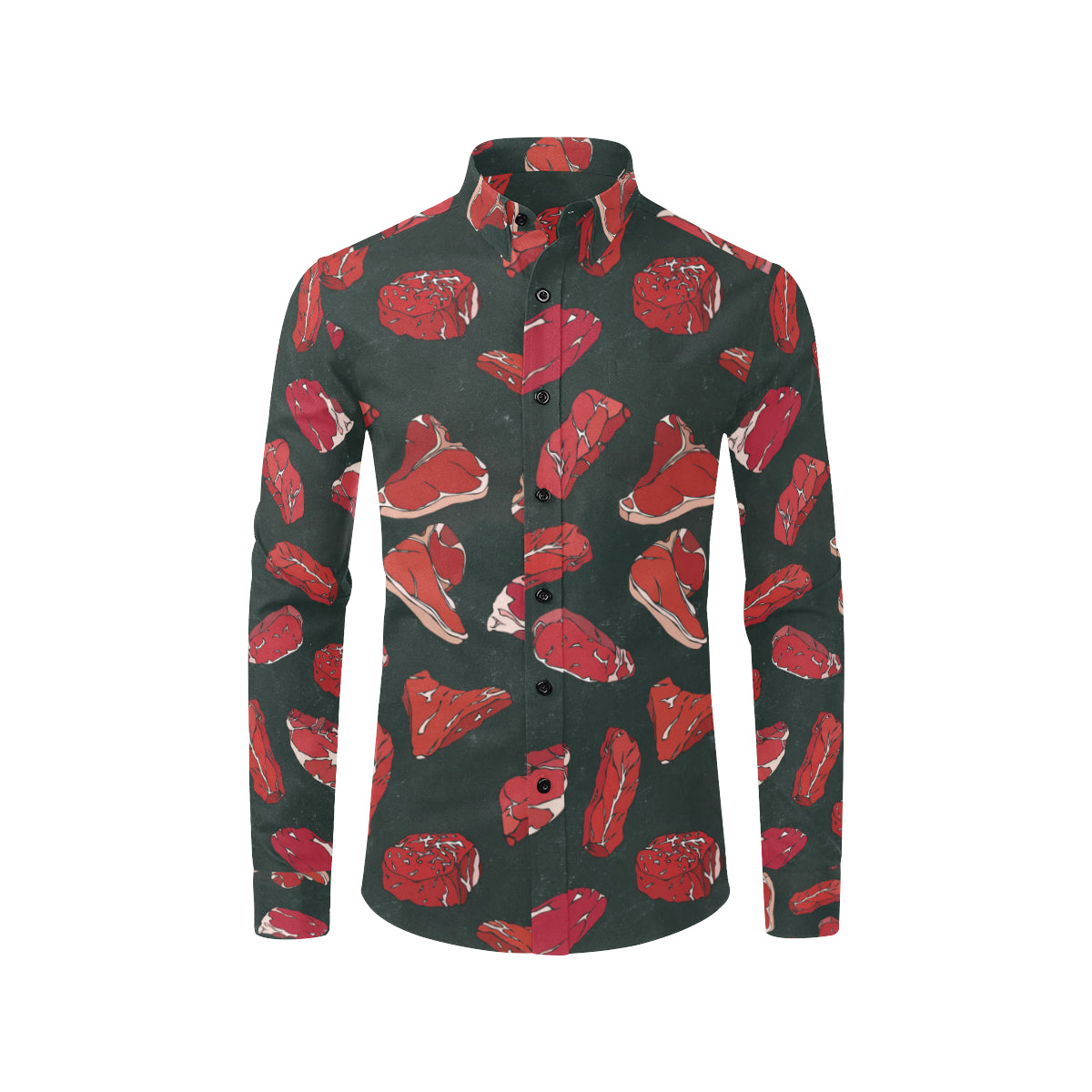 Meat Pattern Print Design 01 Men's Long Sleeve Shirt