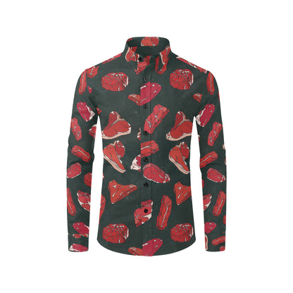 Meat Pattern Print Design 01 Men's Long Sleeve Shirt